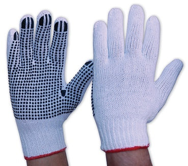 342KPDBL KNITTED POLY/COTTON WITH PVC DOTS LADIES