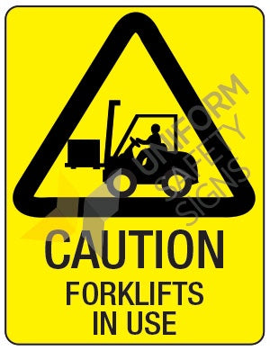 324LM CAUTION FORKLIFT IN USE Metal  600x450mm