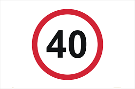 40 KM/H in roundel REFLECTIVE - CORFLUTE SIGN 600x600mm
