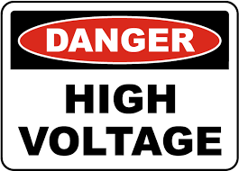 DANGER HIGH VOLTAGE REFLECTIVE METAL SIGN 600x450mm Code:87656