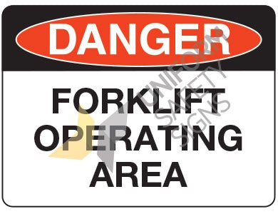 Danger Forklift Operating Area Sign 216LSM	450x300mm Metal