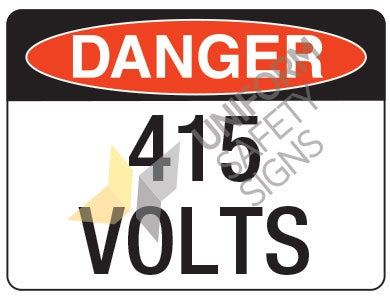 214 Danger 415 Volts Sign