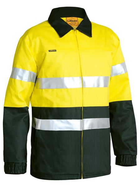BK6710T BISLEY  TONE HI VIS DRILL JACKET 3M REFLECTIVE TAPE - ON THE GO SAFETY & WORKWEAR