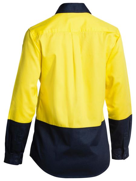 BL6267 BISLEY LADIES 2 TONE HI VIS DRILL SHIRT - LONG SLEEVE - ON THE GO SAFETY & WORKWEAR