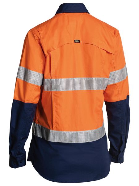 BL6415T BISLEY LADIES 3M TAPED HI VIS X AIRFLOW RIPSTOP SHIRT - LONG SLEEVE - ON THE GO SAFETY & WORKWEAR