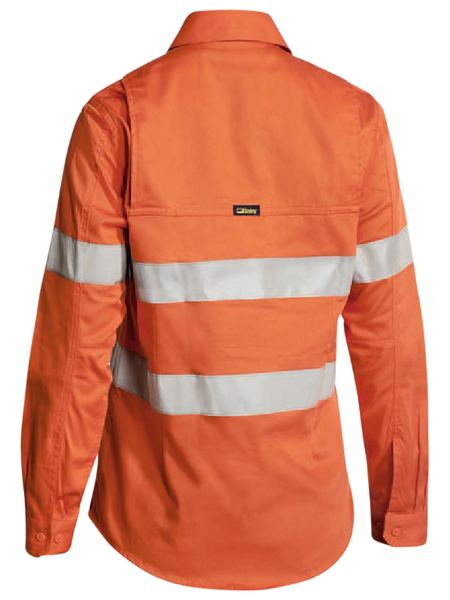 BL6445T BISLEY LADIES 3M TAPED HI VIS INDUSTRIAL COOL VENT SHIRT - LONG SLEEVE - ON THE GO SAFETY & WORKWEAR