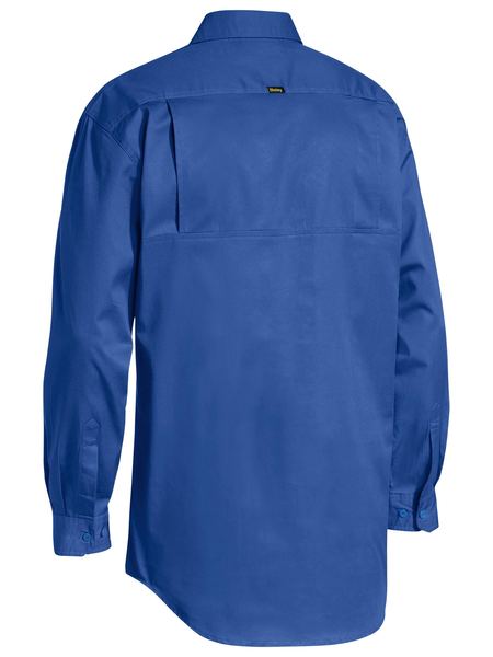 BISLEY Closed Front Cotton Light Weight Drill Shirt - Long Sleeve BSC6820