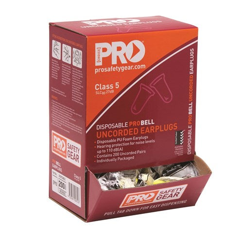 Pro Choice Pro-Bell Pu Uncorded Earplugs Box 200 EPYU