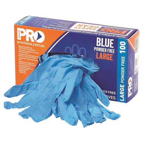 Pro Choice Blue Powder Free Gloves Box Of 100 MDNPF