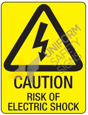 328 CAUTION RICK OF ELECTRIC SHOCK Metal  300x225mm