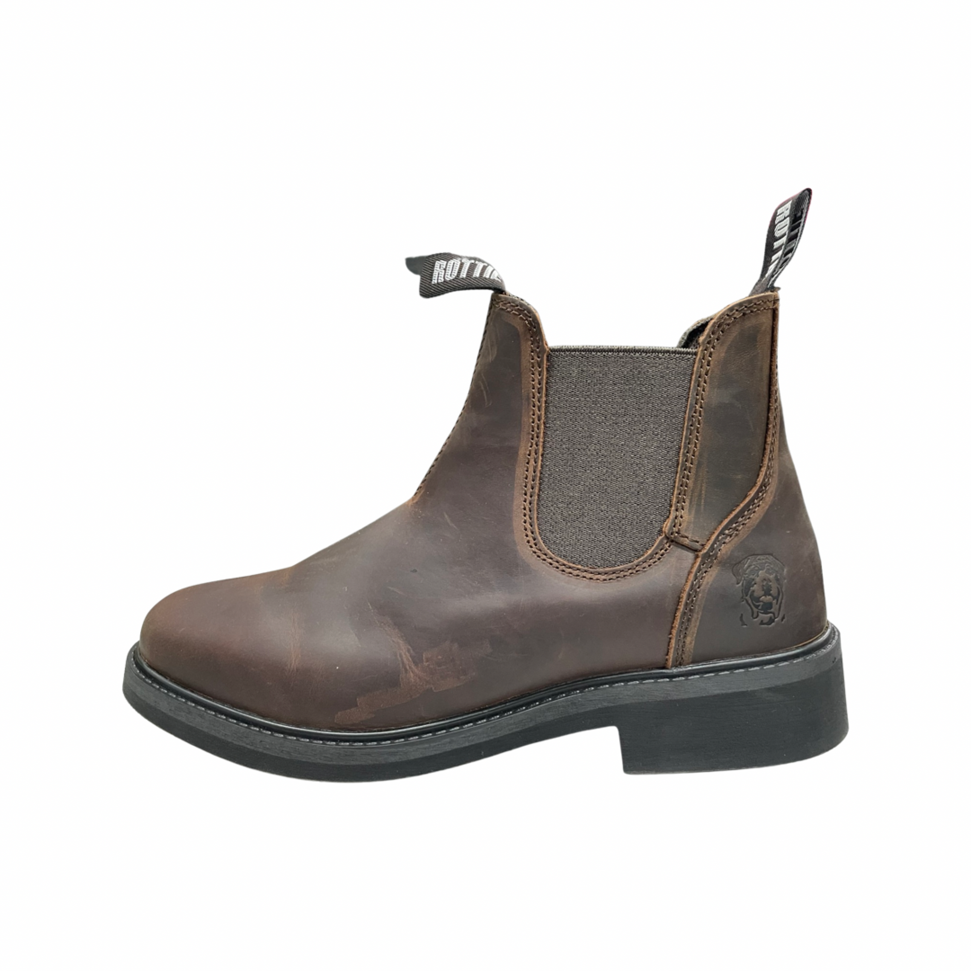 ROTTIE Omeo Elastic Sided Brown Suede Boot with Soft Toe RWBOMEONS