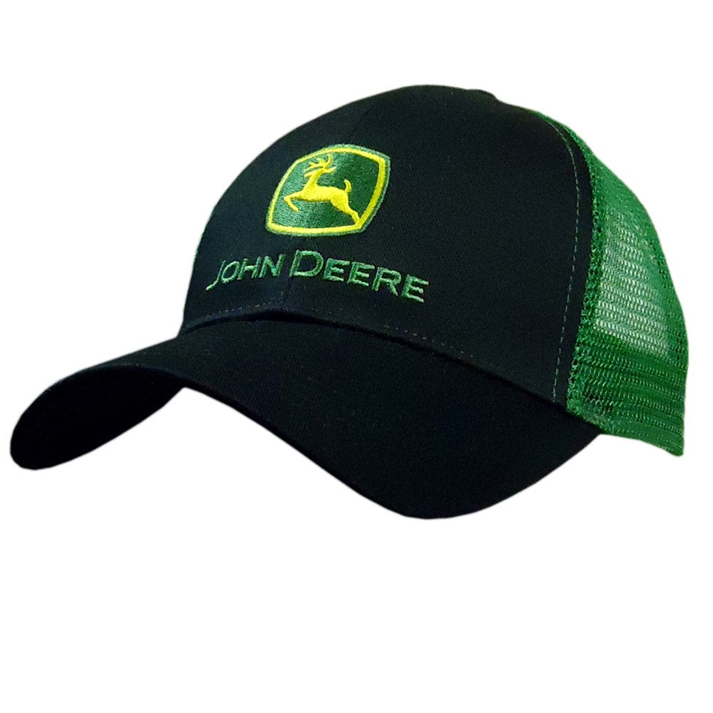 JOHN DEERE LP47320-JD Logo Mesh Back Cap-Black/Green