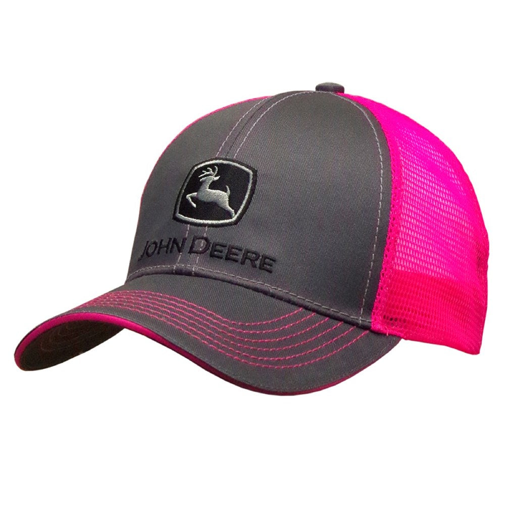 John Deere LP67036-JD Neon Cap-Charcoal/Pink