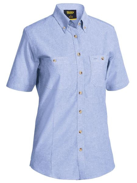 BISLEY Ladies Short Sleeve Chambray Shirt BL1407