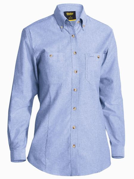 BISLEY Ladies Long Sleeve Chambray Shirt BL6407