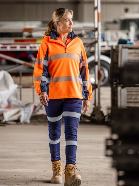 BISLEY Ladies Flx & Move Hi Vis Taped Liquid Repellent Fleece Hoodie BKL6571T