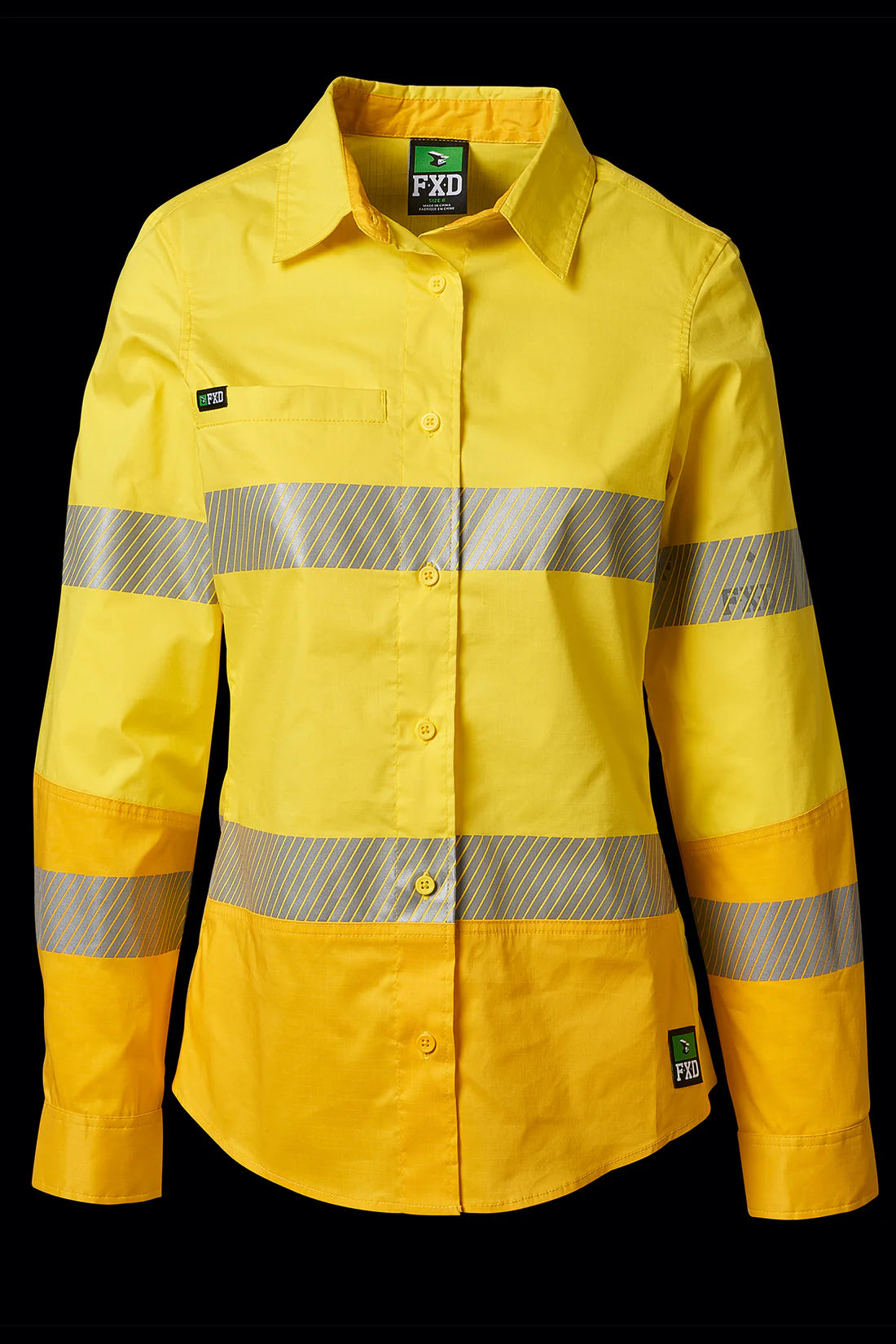 FXD Ladies Hi-Vis Taped Stretch Work Shirt LSH-2WT