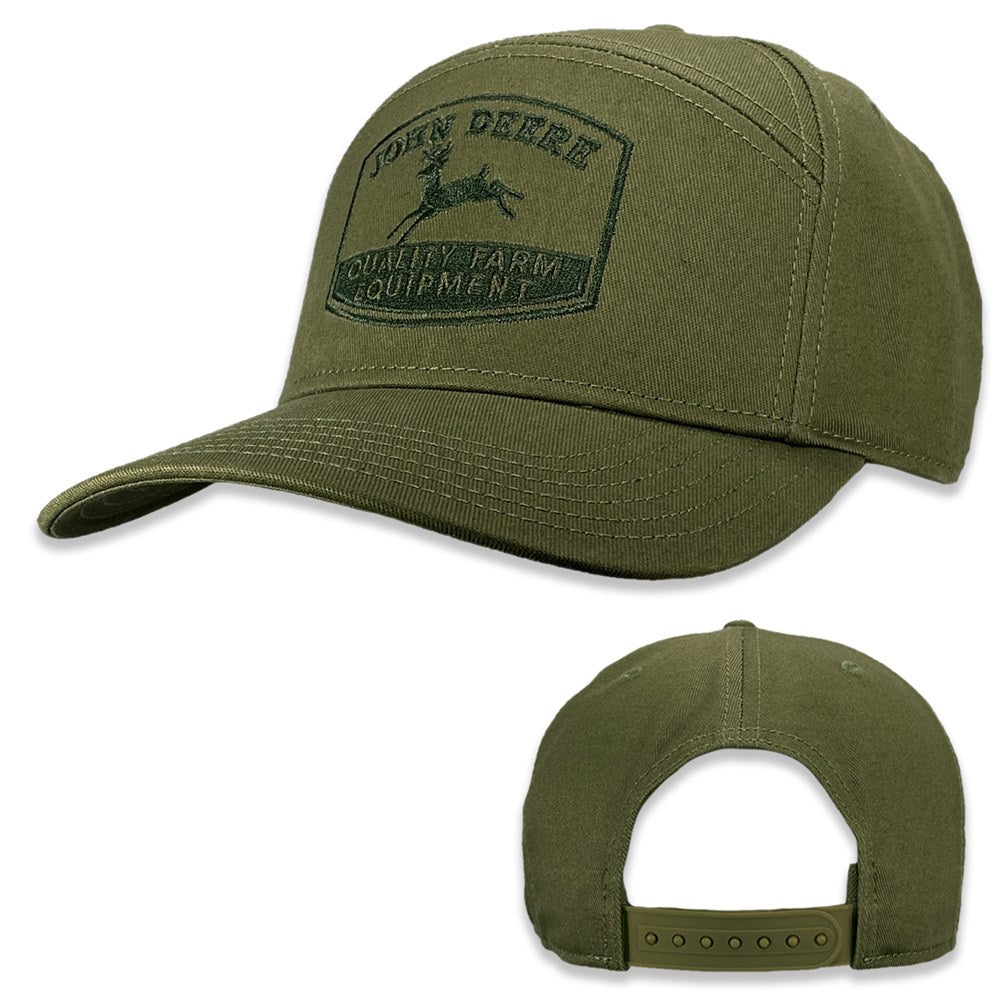 John Deere LP83259-JD Cotton Twill 7 Panel Embroidered Cap-Olive