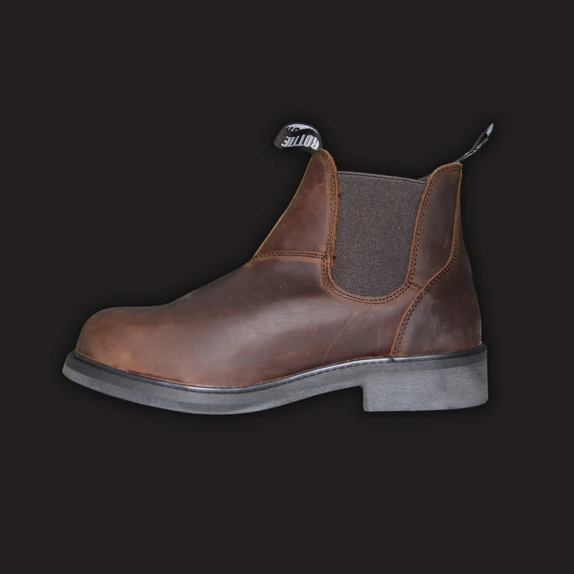 ROTTIE Omeo Elastic Sided Brown Suede Boot with Soft Toe RWBOMEONS