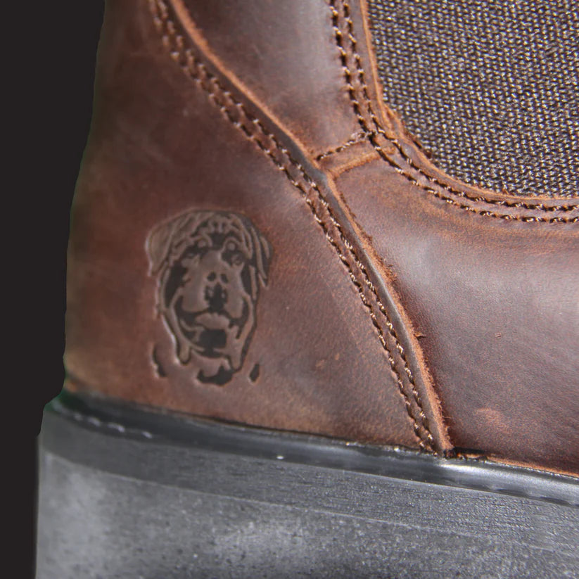 ROTTIE Omeo Elastic Sided Brown Suede Boot with Soft Toe RWBOMEONS