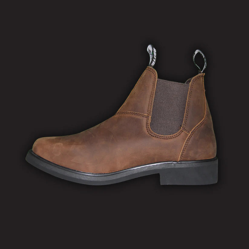 ROTTIE Omeo Elastic Sided Brown Suede Boot with Steel Cap  RWBOMEO