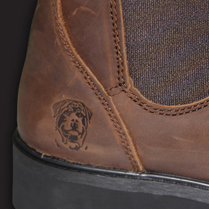 ROTTIE Omeo Elastic Sided Brown Suede Boot with Steel Cap  RWBOMEO