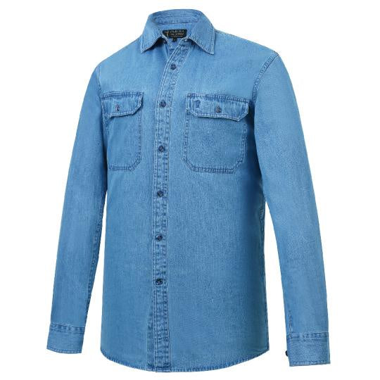 PILBARA Mens Denim Long SLeeve Shirt RMPC026
