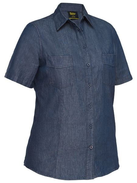 BISLEY Ladies Short Sleeve Denim Shirt BL1602