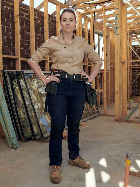 BISLEY Ladies V-Neck Close Front Shirt BLC6063