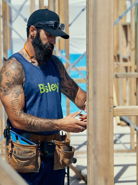 BISLEY Mens Cotton Logo Singlet BKS063