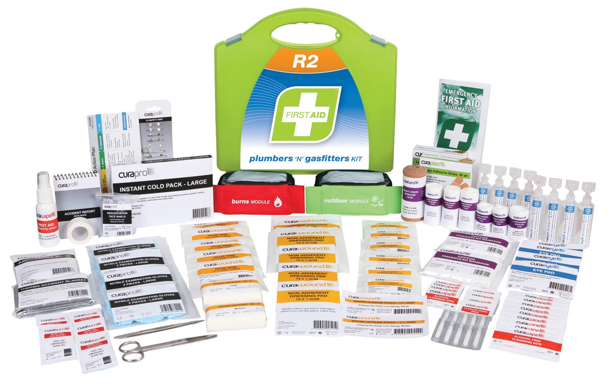 FAR2P20 FIRST AID KIT, R2, PLUMBERS &amp; GASFITTERS KIT, PLASTIC PORTABLE