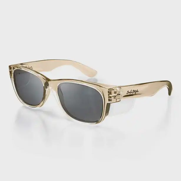 SAFESTYLE CLASSICS CHAMPAGNE FRAME TINTED UV400 LENS SAFETY GLASSES CCHT100