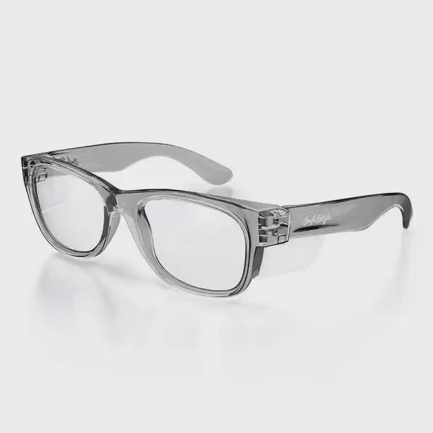 SAFESTYLE CLASSICS GRAPHITE FRAME CLEAR UV400 LENS SAFETY GLASSES CGC100
