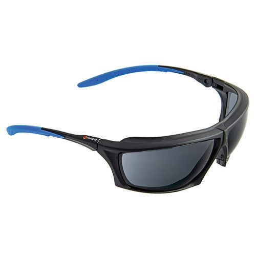 PROTEUS 2 SAFETY GLASSES SMOKE LENS DUST GUARD, RATCHET ARMS - 1902