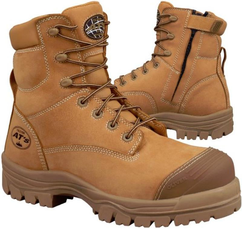 Oliver AT’s Safety Boot Zip Sided PU/TPU Sole – Wheat 45632Z