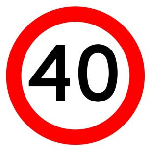 40 KM/H REFLECTIVE SIGN - CORFLUTE - 600x600mm - R4-1M-40