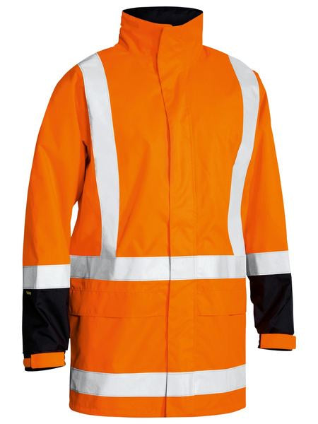 BJ6967T BISLEY TTMC-W TAPED HI VIS RAIN SHELL JACKET - ON THE GO SAFETY &amp; WORKWEAR