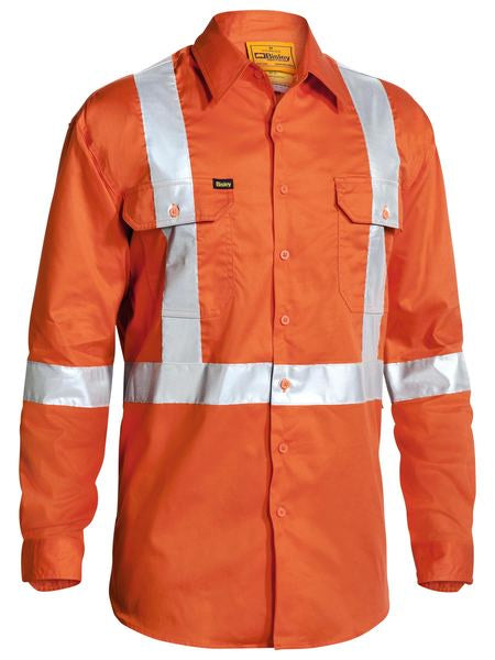 BISLEY 3M X Taped Hi Vis Long Sleeve Mens Drill Shirt BS6156T