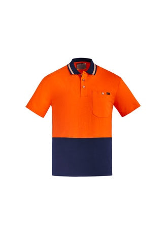 SYZMIK MENS HI VIS COTTON S/S POLO ZH435 - ON THE GO SAFETY & WORKWEAR