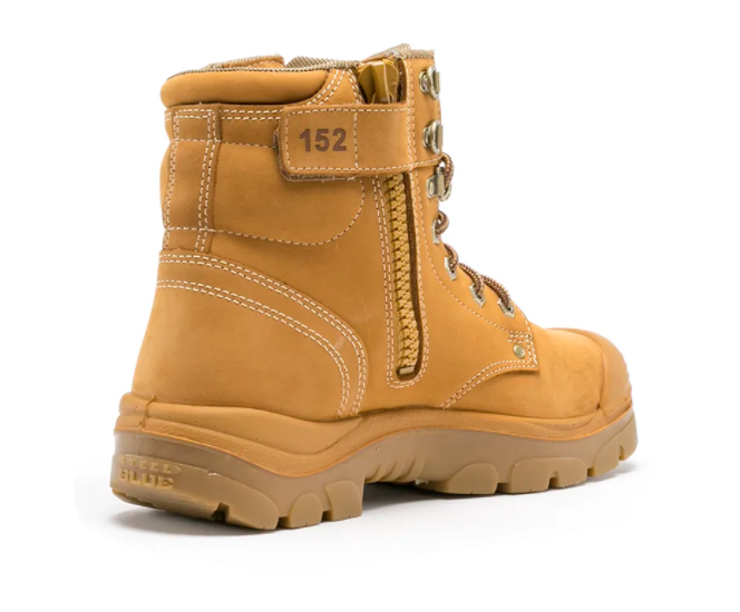 STEEL BLUE Argyle Lace Up Boot With Zip And Bump Cap 332152 ON