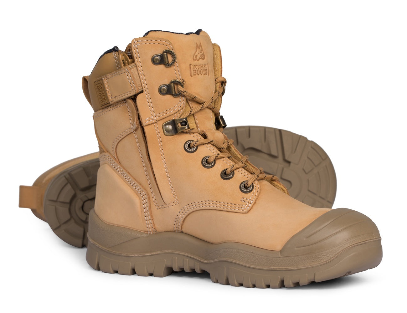 MONGREL High Leg Zip Side Boot W/ Scuff Cap - Wheat 561050