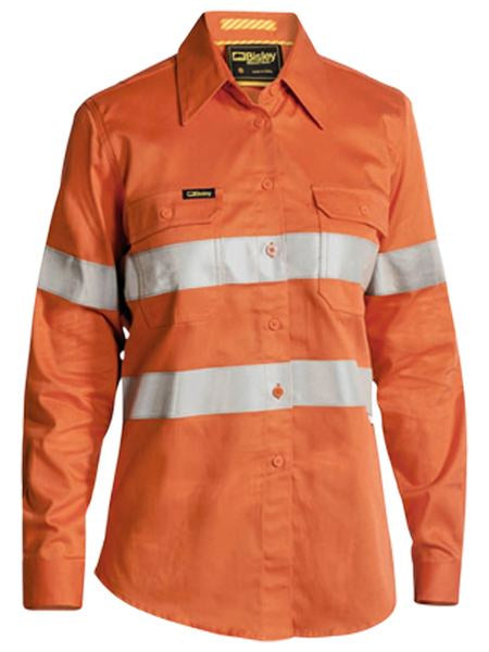 BL6445T BISLEY LADIES 3M TAPED HI VIS INDUSTRIAL COOL VENT SHIRT - LONG SLEEVE - ON THE GO SAFETY & WORKWEAR