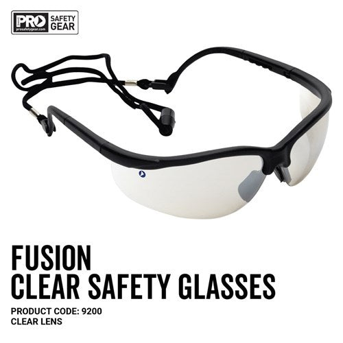 9200 PRO CHOICE FUSION SAFETY GLASSES - CLEAR - ON THE GO SAFETY & WORKWEAR