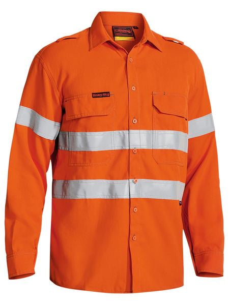 BISLEY Tencate Tecasafe Plus 580 Taped Hi Vis Lightweight FR Vented Long Sleeve Shirt BS8097T