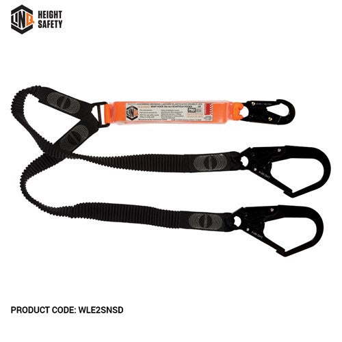 WLE2SNSD LINQ Elite Double Leg Elasticated Lanyard with Hardware SN &amp; SD X2 - ON THE GO SAFETY &amp; WORKWEAR