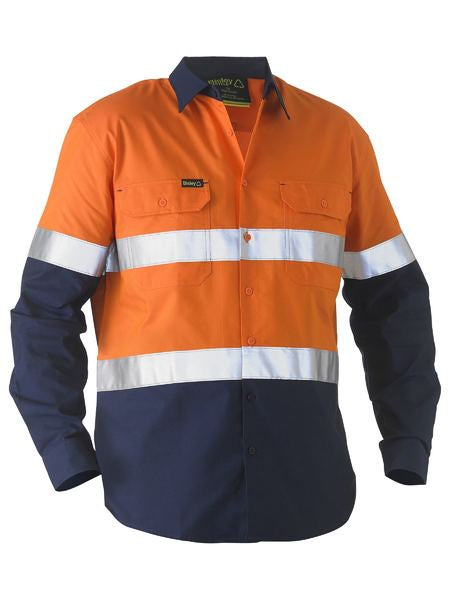 BISLEY Recycled Taped 2 Tone Hi-Vis Drill Shirt BS6996T