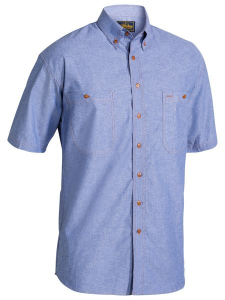 B71407 BISLEY CHAMBRAY SHIRT - SHORT SLEEVE - ON THE GO SAFETY & WORKWEAR