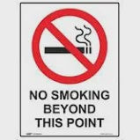 NO SMOKING BEYOND THIS POINT - POLY SIGN 600x450mm CODE:133