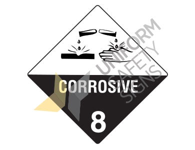 HLTM108 CORROSIVE 8 SIGN Polypropylene 270x270mm
