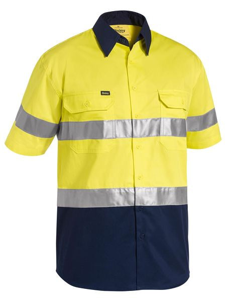BISLEY 3M Taped Two Tone Hi Vis Cool Lightweight Shirt - Short Sleeve BS1896